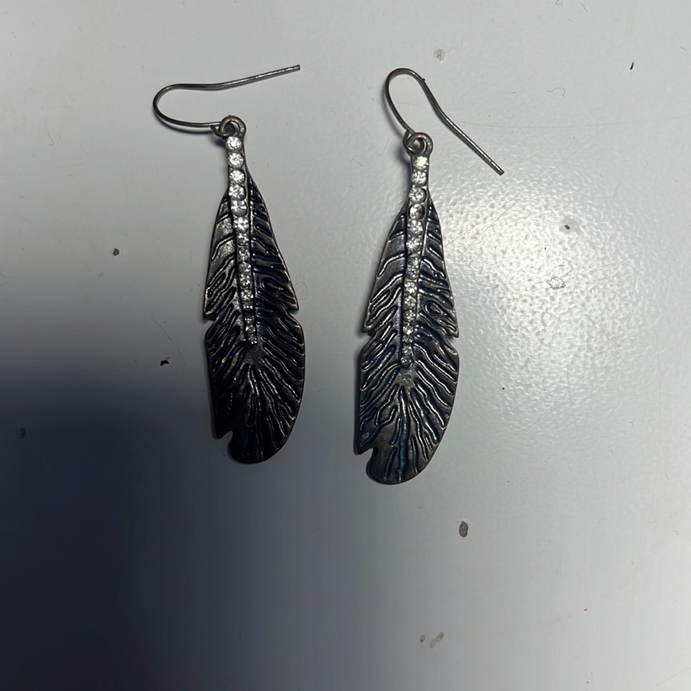 Silver Feather earrings
